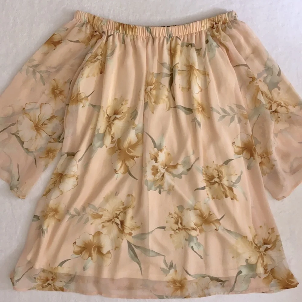 Rokoko by Dazz | Earth Fairy Whimsigoth Hibiscus Off Shoulder Mini Dress (L) - Picture 11 of 16